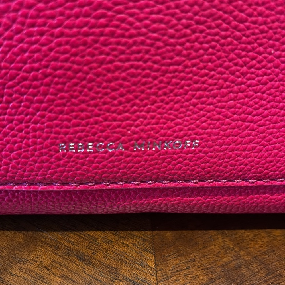 Rebecca Minkoff Satchel Crossbody bag pebbled leather bright pink Silvertone - Picture 9 of 14